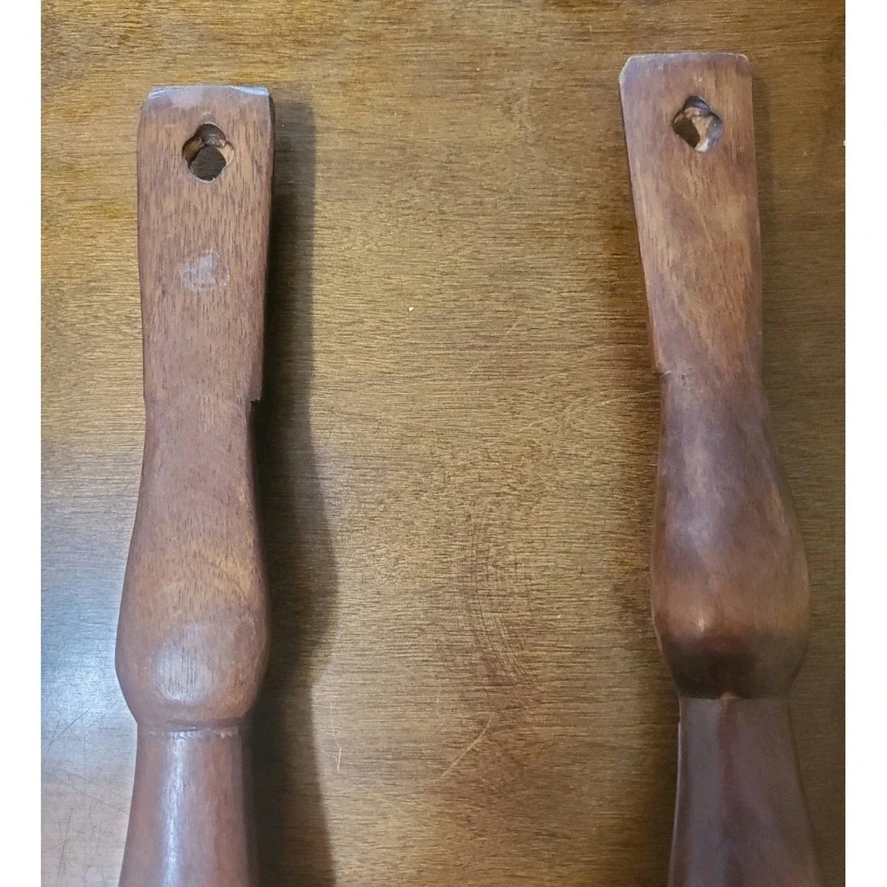 Vintage Hand Carved Wooden Fork and Spoon 20